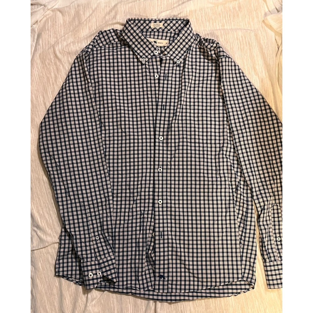 ONWARD RESERVE Mens Tailored‎ Fit Gingham Button Down Shirt XL Navy Red White